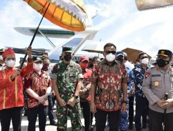 Tinjau Bandara di Kepulauan Sitaro, Pangdam XIII/Merdeka Bersama Forkopimda Disambut Bupati Sasingen