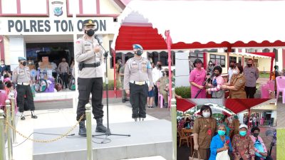 Wow !! Ratusan Warga Dapat Door Prize Usai Terima Vaksinasi di Polres Tomohon