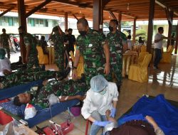 Korem 131/STG dan PWI Sulut Kompak laksanakan Baksos Donor Darah dan Vaksinasi Covid-19