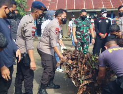 Kapolda Sulut Pimpin Kerja Bakti di Eks Gedung UDK, Bakal Kantor Sementara Polres Kotamobagu yang Terbakar