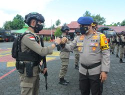 Wakapolda Sulut Pimpin Apel Penyambutan Personel Purna Tugas Ops Madago Raya 2021