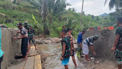 Warga Desa Bohabak Satu Antusias Dukung Satgas TMMD Ke-113