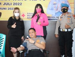 Giat Donor Darah Polres Tomohon bersama PMI Hasilkan Puluhan Kantong Darah