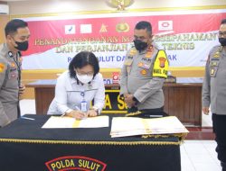 Polda Sulut Tandatangani Nota Kesepahaman dan Perjanjian Kerjasama Teknis dengan Empat Pihak