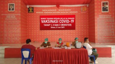 Booster Dominan, Rutan Manado Genjot Vaksinasi