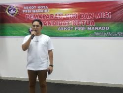 Andre Suwu Sampaikan Visi Misi Askot PSSI Manado