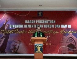 Kanwil Kumham Sulut Penyelenggara Ibadah Persekutuan Oikumene Kemenkumham RI