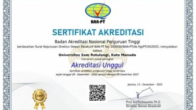 Kebanggaan di Penghujung Tahun, Unsrat Dapat Sertifikat Unggul dari BAN-PT