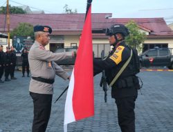 Kapolda Sulut Pimpin Apel Pemberangkatan 1 SSK Brimob BKO Polda Sulteng