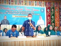 Wakili Wali Kota Tatong Bara, Asisten l Hadiri Pelantikan dan Sertijab Ketua TP-PKK Desa Kelurahan