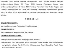 Pemkot Menangkan Gugatan yang Dilayangkan Dolfie Paat di PTUN Manado