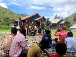Posramil Tinggi Nambut Yonif Raider 712/Wt Ibadah Minggu Bersama Warga