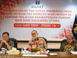 Fokus Meraih Predikat ZI Menuju WBK/WBBM, Kanwil Kemenkumham Sulut Bentuk Tim Kerja