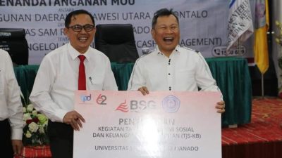 Unsrat Keciprat Hibah 1 Unit Bus dari Bank SulutGo