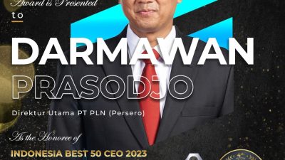 Dirut PLN Darmawan Prasodjo Dapat Penghargaan Indonesia Best 50 CEO 2023