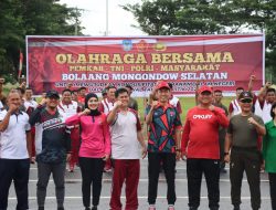 Perkuat Sinergitas Polres Bolsel Gelar Jalan Sehat Bersama Unsur Forkopimda