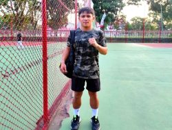 Pesepakbola Top Sulut Renaldy Bella Jajal Lapangan Tenis, Ikut Turnamen ODSK