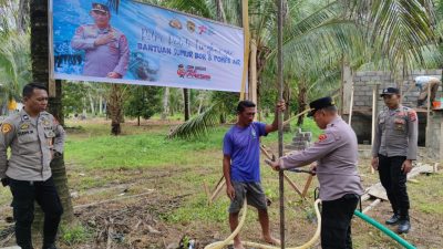 Polres Bolsel Salurkan Bantuan Pembangunan Pesantren Al Fatah Hisbullah