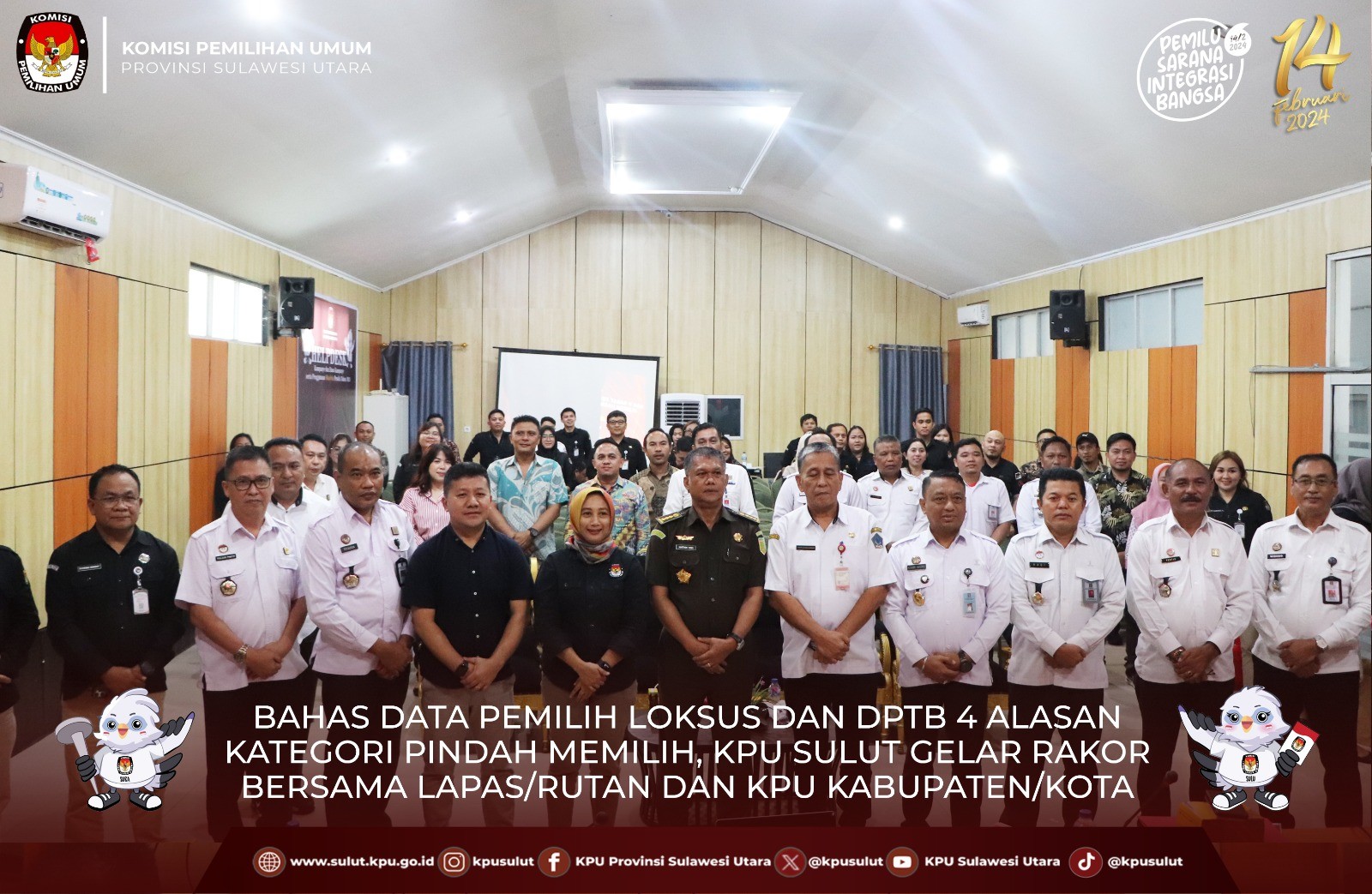 DIBAHAS: KPU Sulut saat menggelar rakor bersama Kalapas/Karutan serta KPU kabupaten/kota.