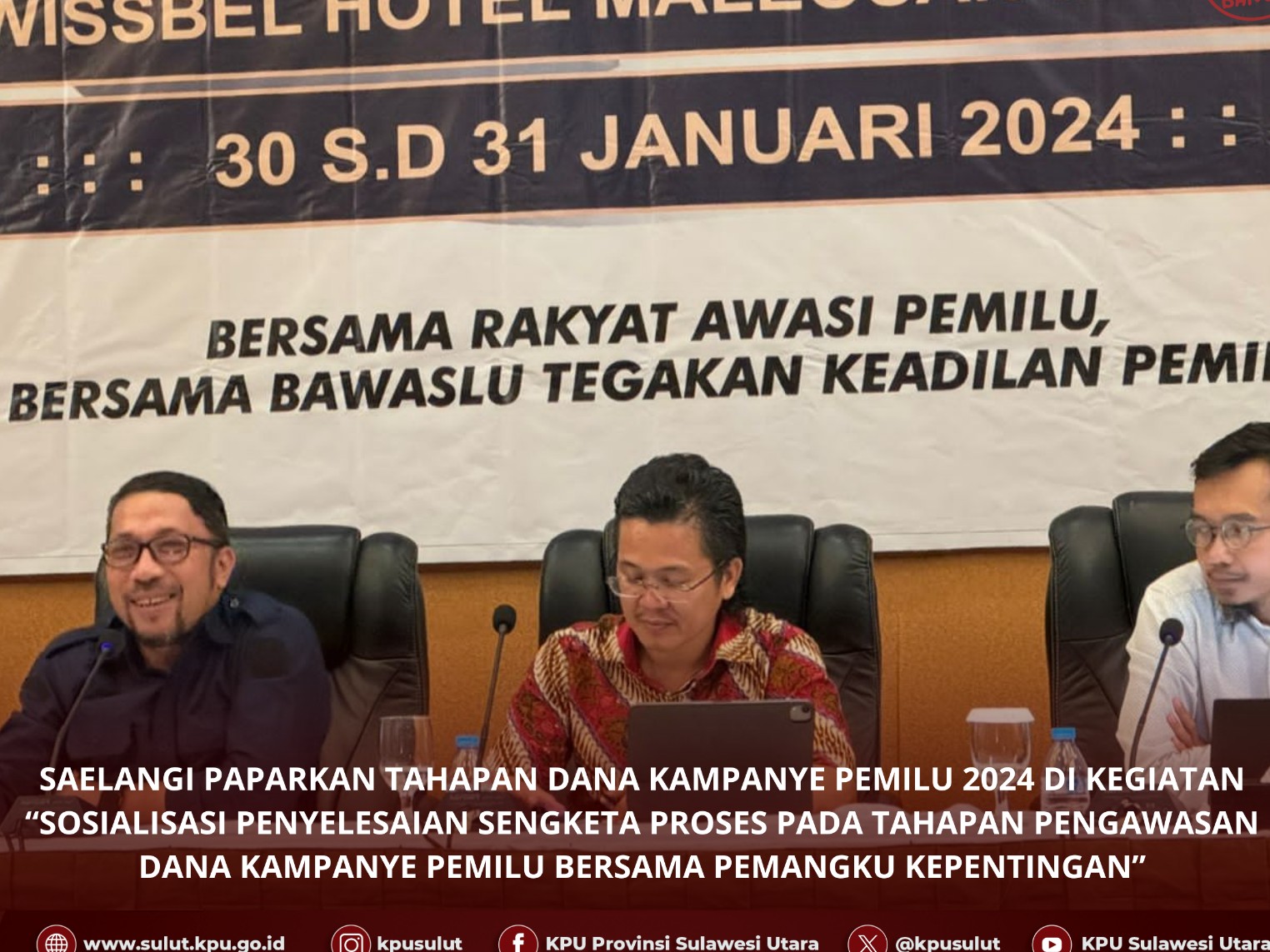 Salman Saelangi (kiri) saat memberi penjelasan tentang dana kampanye.