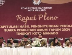 Rapat Pleno Rekapitulasi Tingkat Kota Manado Dimulai, Ferley: Semoga Berjalan Lancar