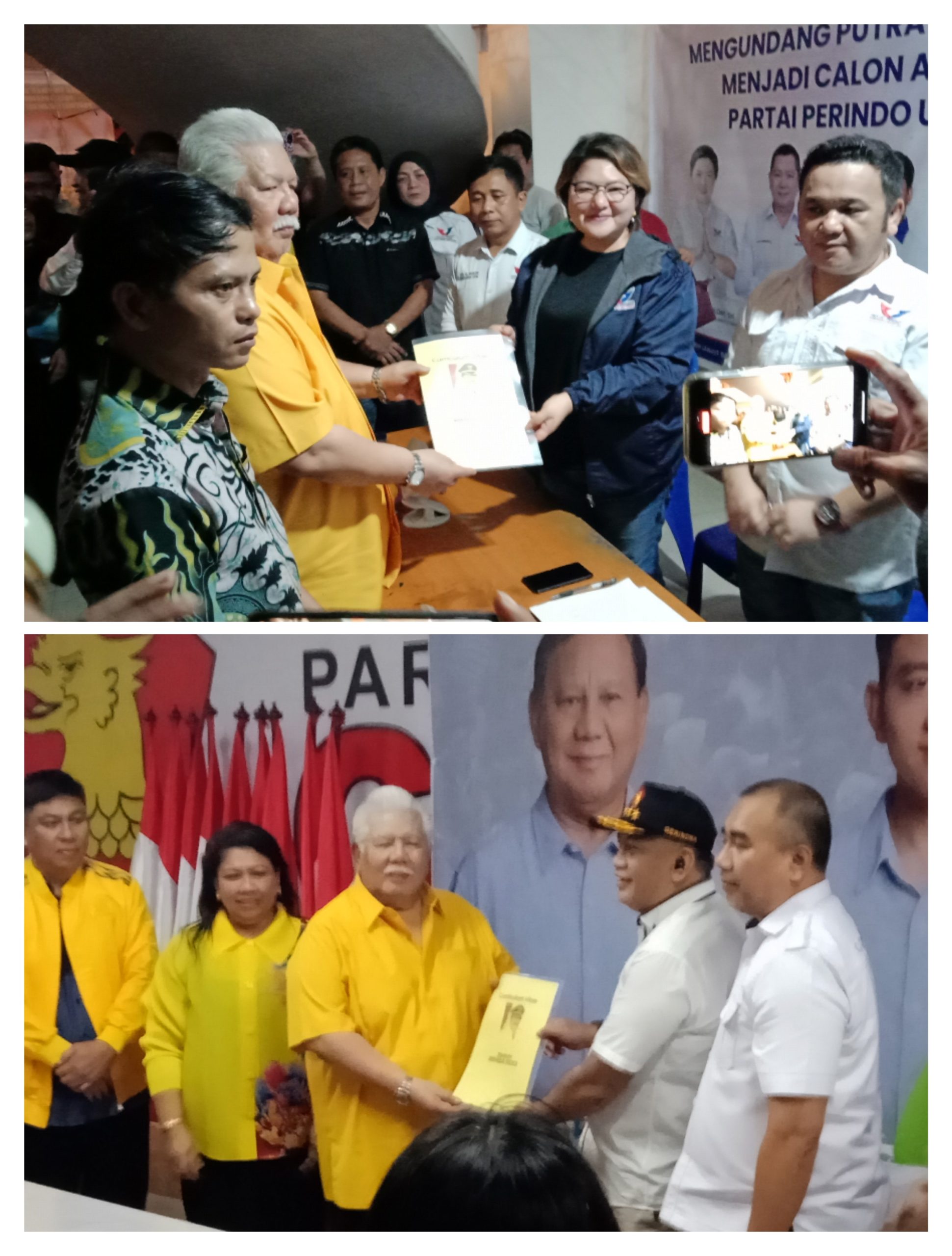 DAFTARKAN DIRI: Jimmy Rimba Rogi saat mendaftar di sekretariat parpol Perindo dan Garindra.