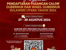 KPU Sulut Umumkan Syarat dan Jadwal Pendaftaran Bakal Pasangan Calon Pemilihan Gubernur dan Wakil Gubernur Sulawesi Utara Tahun 2024