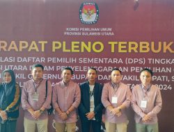 KPU Bolmong Hadiri Rapat Pleno Terbuka Rekapitulasi DPS Tingkat Provinsi