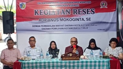 Dengarkan Aspirasi Masyarakat, Ketua DPRD Adrianus Mokoginta Gelar Reses di Kecamatan Kotamobagu Timur