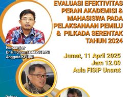 Besok, FISIP Unsrat Hadirkan Anggota KPU RI, Bahas Evaluasi Pemilu 2024