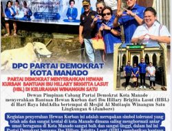 Diwakili Noortje Van Bone, Hillary Brigitta Lasut Serahkan Hewan Kurban di Mesjid Al Mutaqin