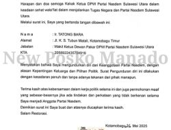 Tatong Bara Mundur dari Partai Nasdem, Ini Alasan dan Kepentingannya