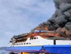 KM Barcelona Terbakar Diperairan Talise, Tiga Warga Dikabarkan Meninggal Dunia