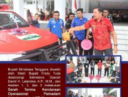 Wabup Fredy Tuda Hadiri Serah Terima Kendaraan Damkar dan Pelatihan Pembinaan Aparatur Damkar