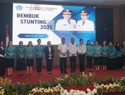 Wabup Mitra dan Sekretaris PKK Ny Sandra Tuda Kindangen Hadiri Rembuk Stunting Provinsi Sulut