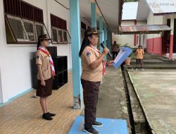SMK Negeri I Manganitu Selatan Laksanakan Kegiatan Pramuka, Kepsek Irenike Manganang: Pilar Kekuatan Bangsa