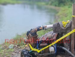 Penertiban Galian C! Mesin Penyedot Pasir di Sungai Moayat Dipasang Police Line, Nama Haji Ini Diduga Sebagai Pemilik