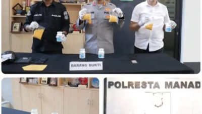 Konfrensi pers yang digelar Polresta Manado.