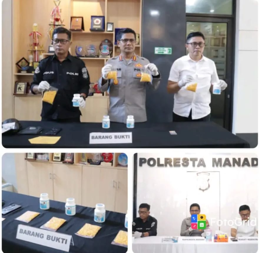 Konfrensi pers yang digelar Polresta Manado.