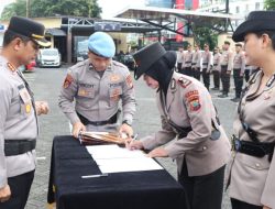 Polresta Manado Gelar Upacara Sertijab Sejumlah Pejabat Utama dan Kapolsek