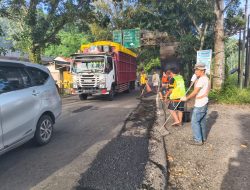 Respon Cepat BPJN Sulut, Perbaikan Jalan Trans Sulawesi di Amurang Mulai Dikerjakan