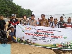 Polsek Pulau Bunaken Bersama Stakeholder Laksanakan Gerakan Indonesia ASRI di Dermaga Wisata Bunaken