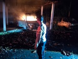 Polsek Sario Gerak Cepat, Amankan TKP Kebakaran Mobil di Eks Kantor DPRD Manado