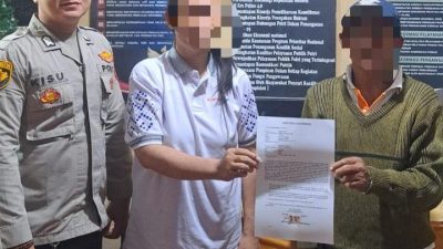 Jajaran Polsek Wori saat menangani kasus pengancaman.