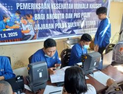 Polresta Manado Gelar Pemeriksaan Kesehatan Berkala Bagi Personel dan PNS Polri