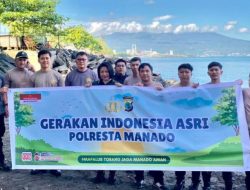 Wujud Kepedulian Lingkungan, Polresta Manado Intensifkan Gerakan Indonesia Asri di Boulevard Sindulang Dua