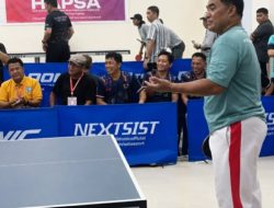 Gubernur Sulut Yulius Selvanus Ramaikan Lomba Tenis Meja HAPSA PKB GMIM di jemaat Getsemani Teling Bawah Manado