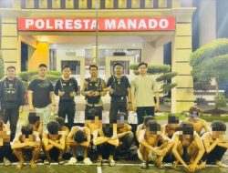 Tim Motor Itang dan Pamapta Polresta Manado Amankan 19 Pemuda Beserta Panah Wayer di Wenang Selatan