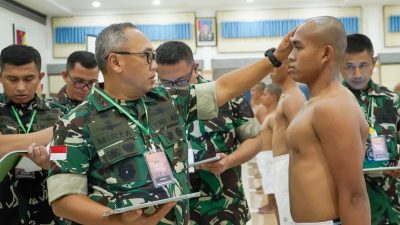 Pangdam XIII/Merdeka Mayjen TNI Mirza Agus memimpin Sidang Pemilihan Tingkat Sub Panitia Pusat (Pantukhir) Penerimaan Calon Tamtama Prajurit Karier (Cata PK) TNI AD Gelombang II Tahun Anggaran 2026 di Makodam XIII/Merdeka, Rabu (8/7/2026).
