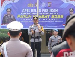 Kapolresta Manado Pimpin Apel Gelar Pasukan Operasi Patuh Klabat 2026